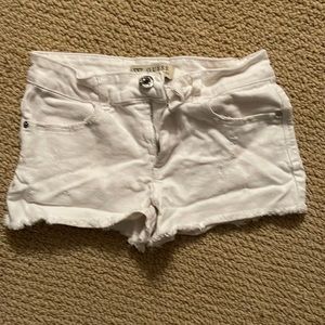White guess shorts